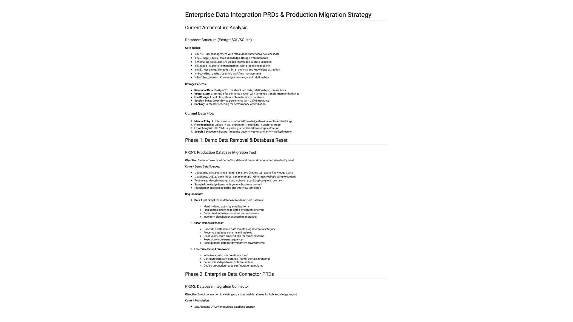 Enterprise Data Integration and Migration