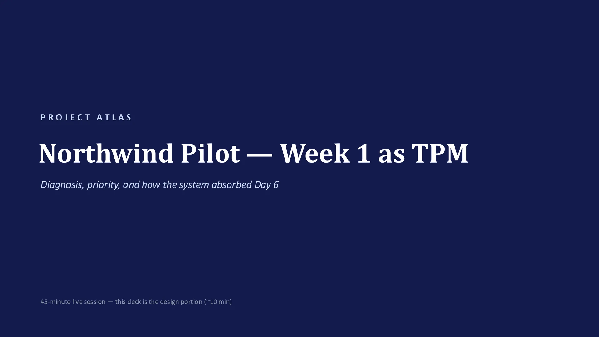 Technical Program Management for Startup Pilot
